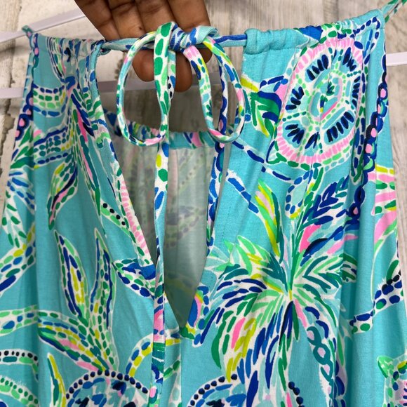 Lilly Pulitzer Gianni Skort Romper Bermuda Blue Turtle Sz Small Resort Vacation - Picture 12 of 17